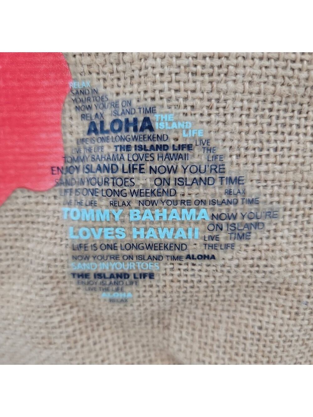 Tommy Bahama Hawaiian Hibiscus Jute Beach Tote Bag NWT Island Vacation Bag - Picture 3 of 12